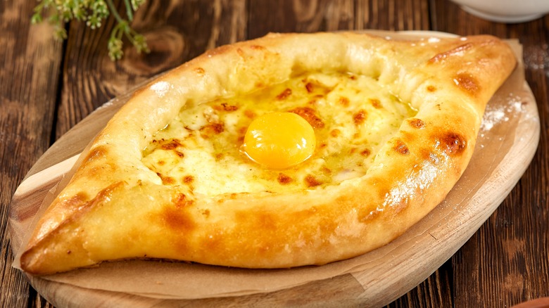 Pastry with egg yolk in center