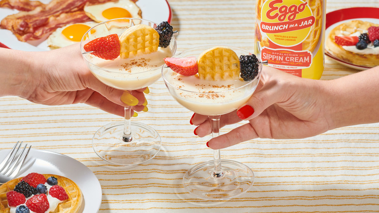 Eggo cocktails in glasses