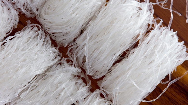 Bean thread noodles on table