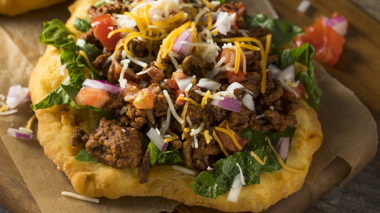 Fry bread Navajo tacos