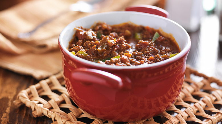 meat chili with peppers