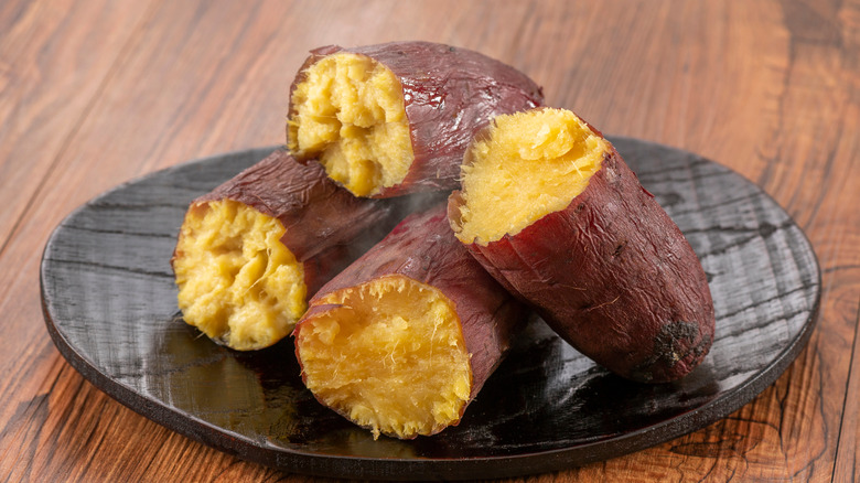 Roasted murasaki sweet potatoes