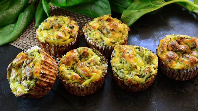 Egg bites with spinach and feta