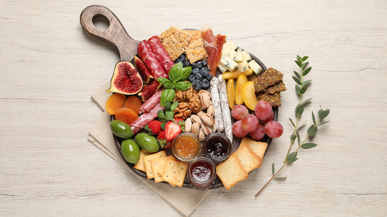 brightly colored charcuterie board