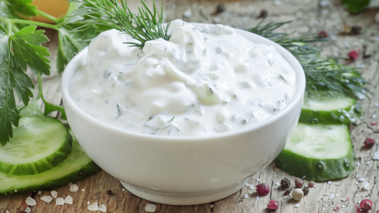 ranch dressing bowl with dill