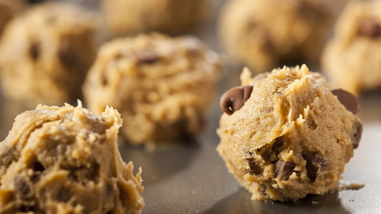 Raw chocolate chip cookie dough