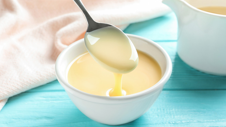 condensed milk in a bowl