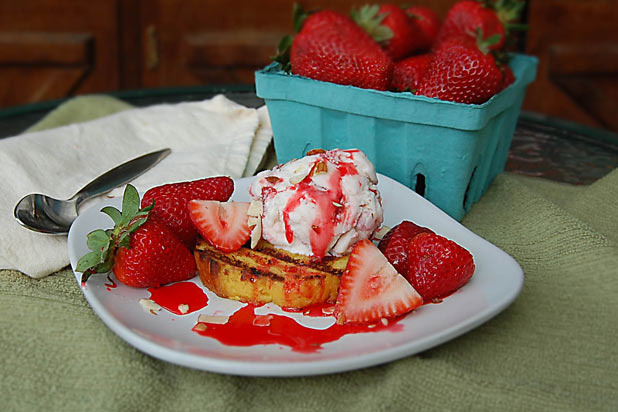 Grilled Strawberry Pound Cake