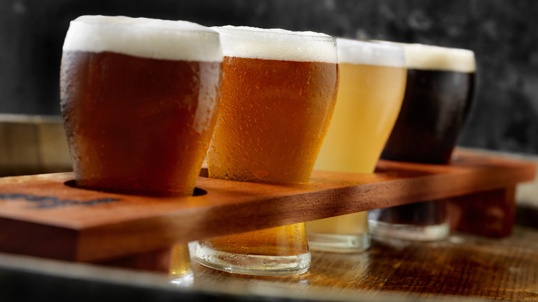 sampler tray of assorted beers