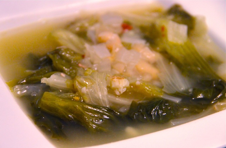 Arthur's escarole and white bean soup.