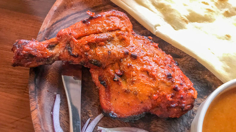 Tandoor chicken and bread