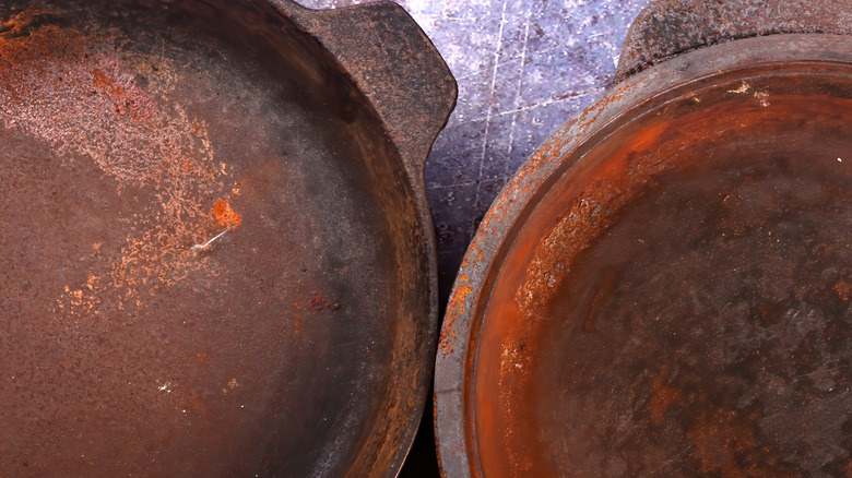 rusty cast iron pans