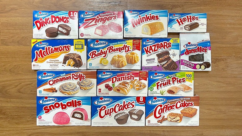 Selection of Hostess snack boxes