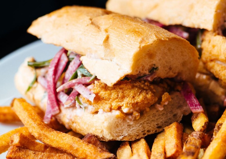 Fried Shrimp and Oyster Po'boy