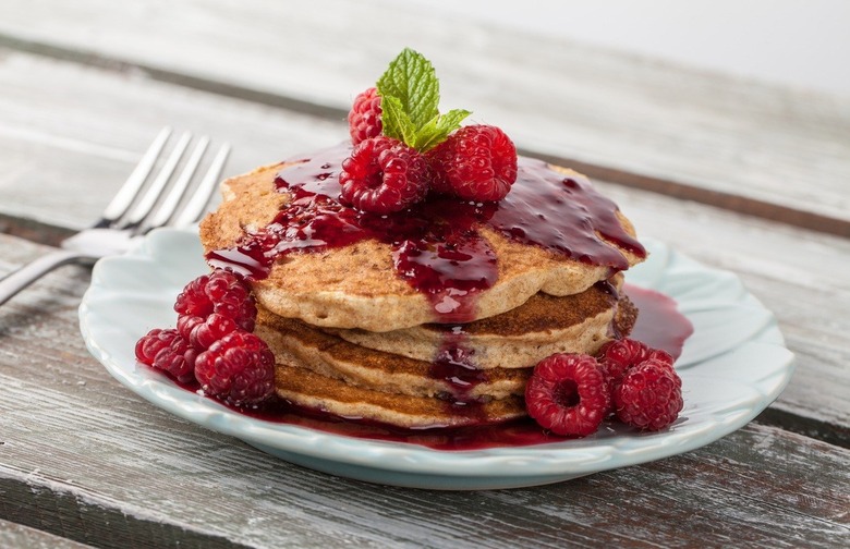 Quinoa Pancakes With Raspberry Orange Syrup 