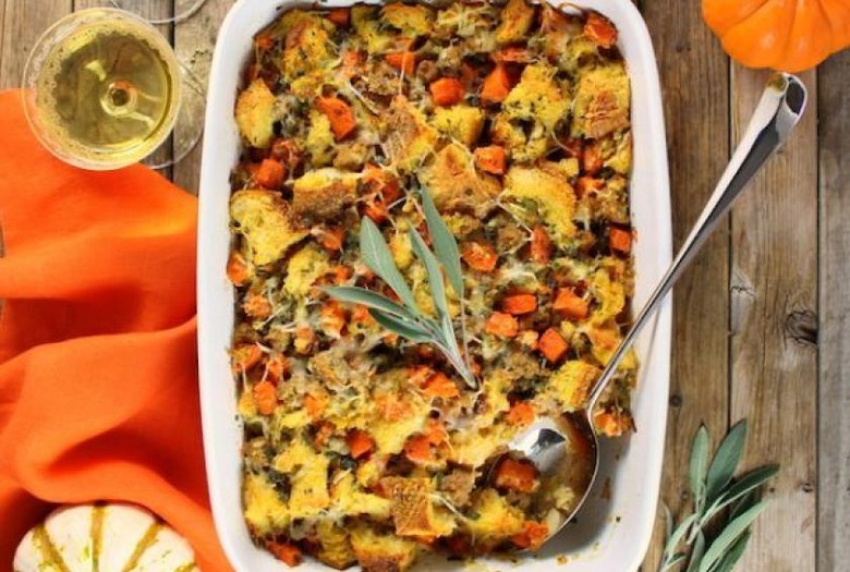 Baked Butternut Squash With Italian Sausage Stuffing