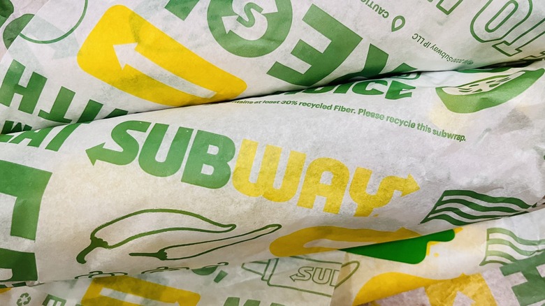 subway sandwiches wrapped in paper