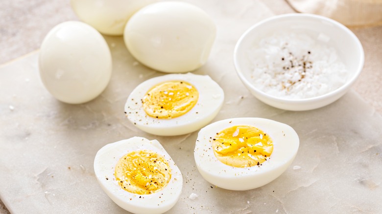 salted hard-boiled eggs