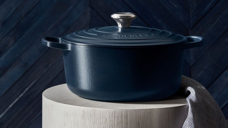 blue le creuset dutch oven