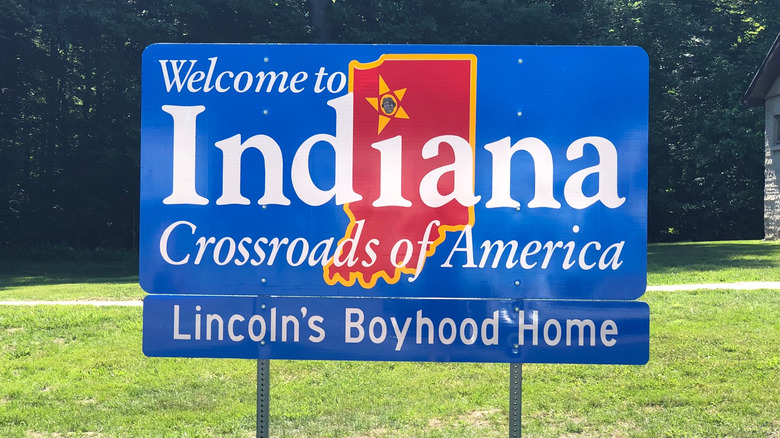 Welcome to Indiana sign