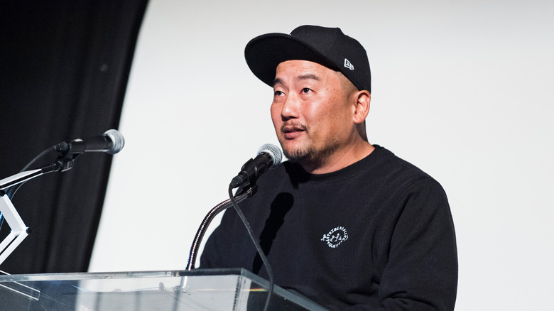 Roy Choi speaking at event