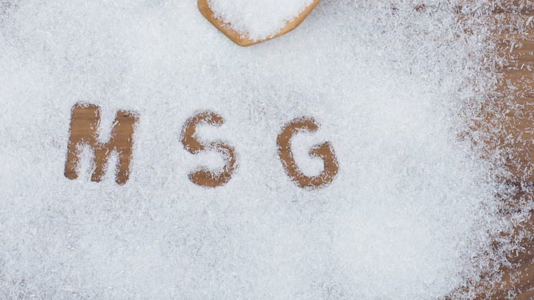 MSG spilled on a countertop