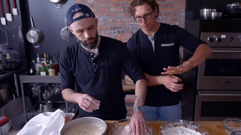 Andrew Rea cooking with guest