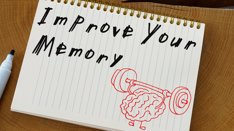 notebook with improve your memory and brain picture