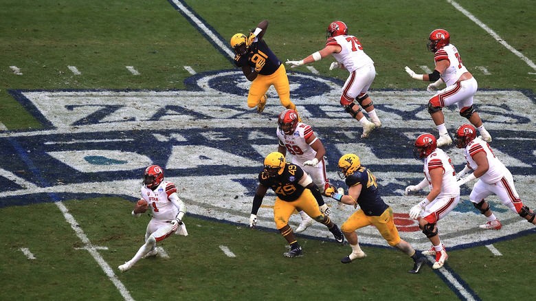 Zaxby's logo on football field