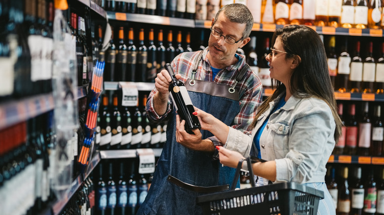 woman shopping for wine