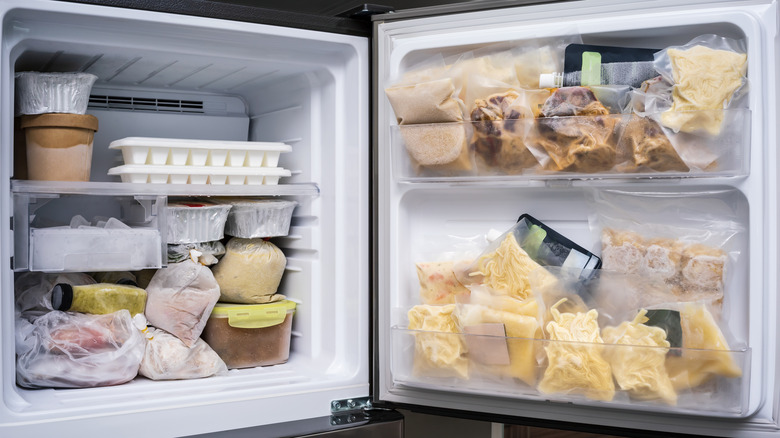 Full freezer with space for ice trays