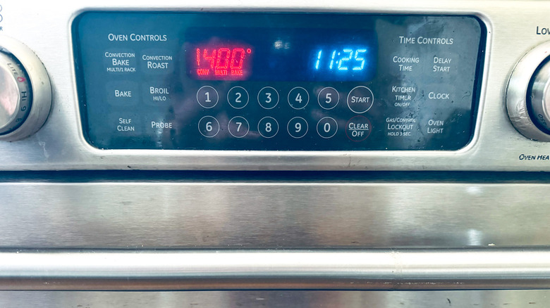 oven preheat setting display