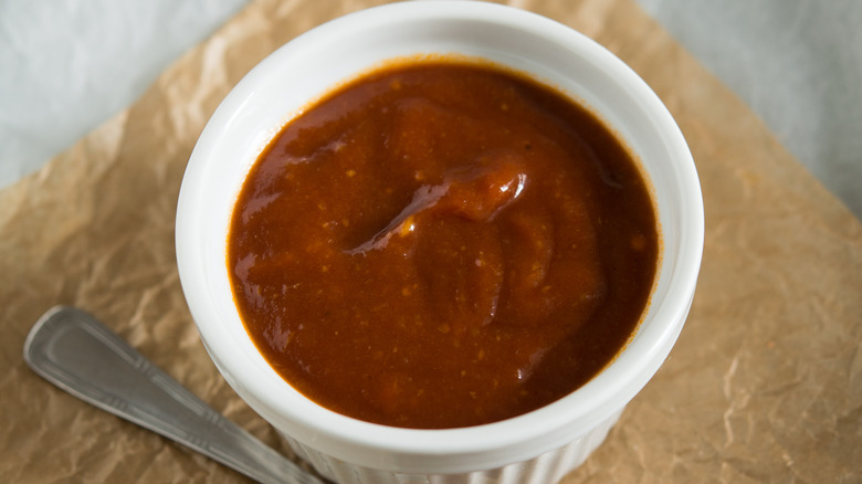 Barbecue sauce in dish