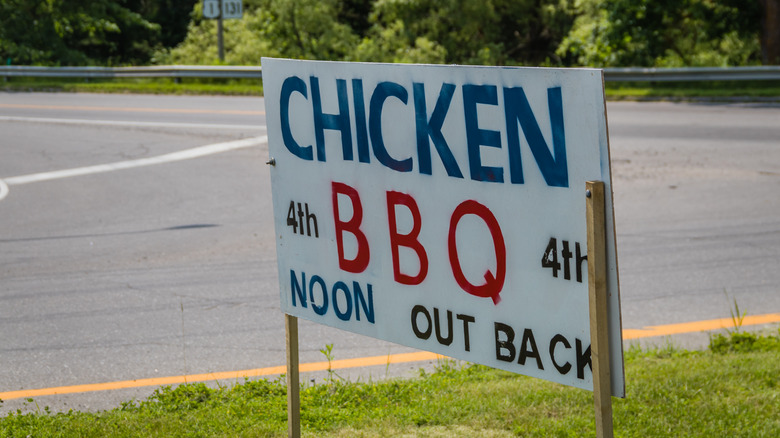 Chicken BBQ lawn sign