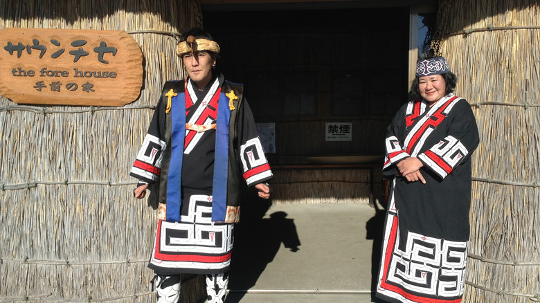 An Ainu man and woman