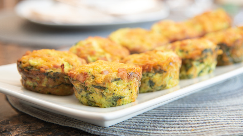 Frittata bites on a plate