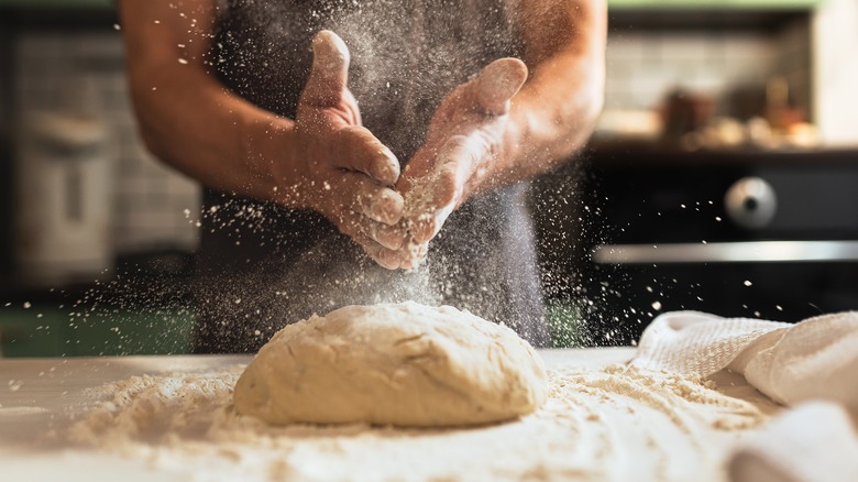 chef working with dough