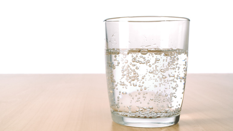 sparkling water in a glass