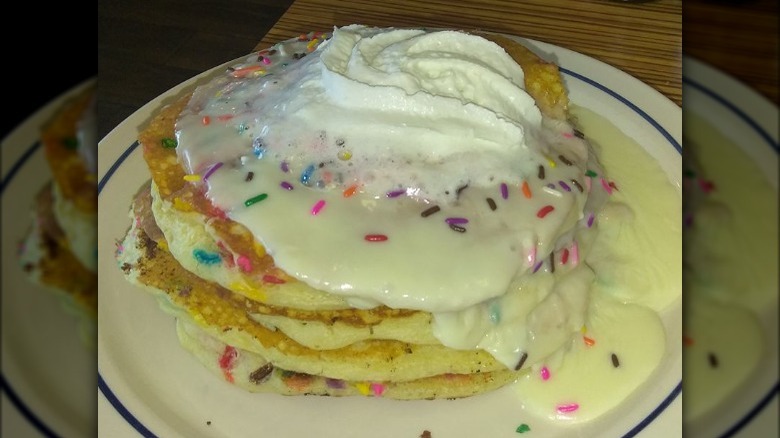 plate of cupcake pancakes