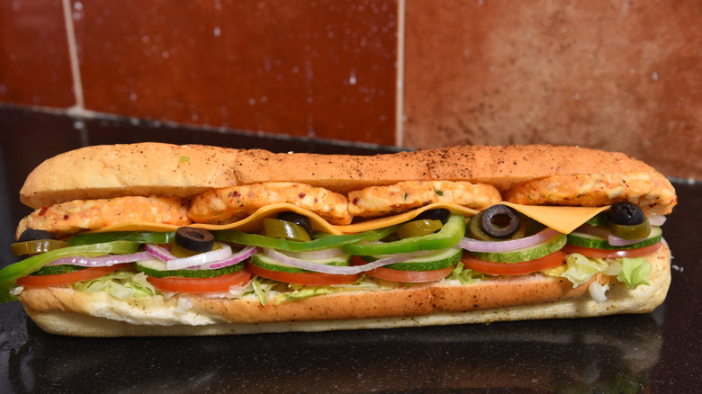 Footlong veggie Subway sandwich