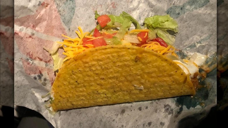 Taco Bell taco on wrapper 
