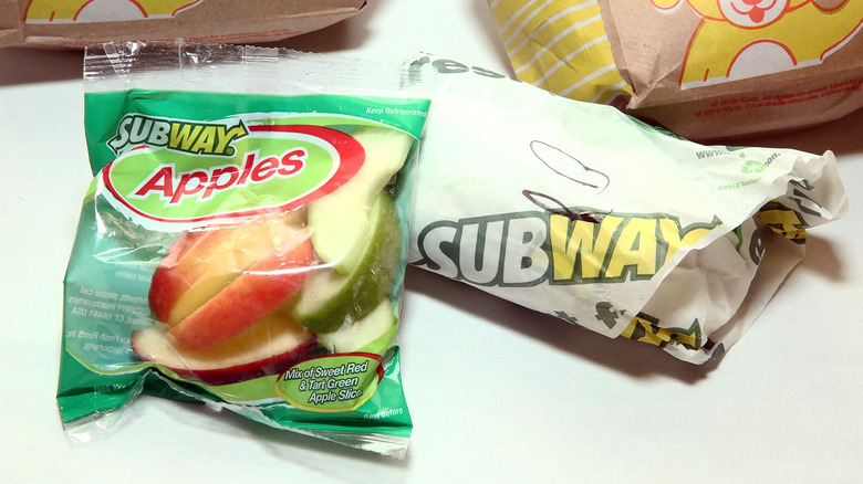 subway meal on table