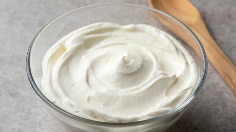 Creme fraiche in a bowl