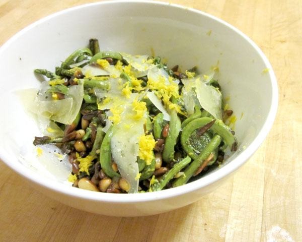 Fiddlehead Ferns with Pine Nuts, Pecorino, and Lemon Zest