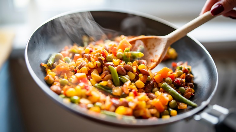 corn mixed with vegetables