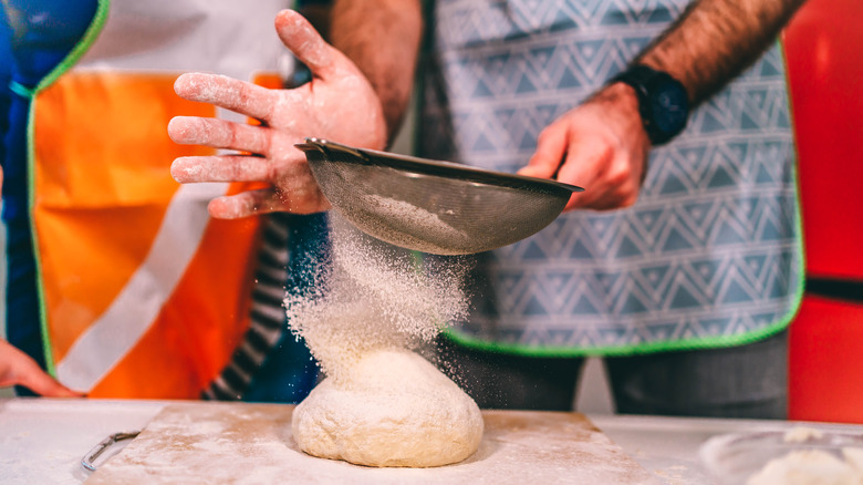 sifting flour