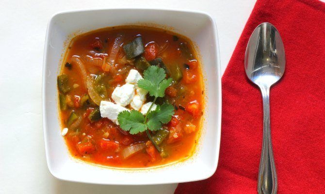 Fire-Roasted Poblano and Tomato Soup