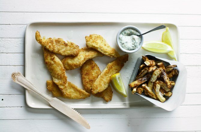 Fish and Chips with Tartar Sauce