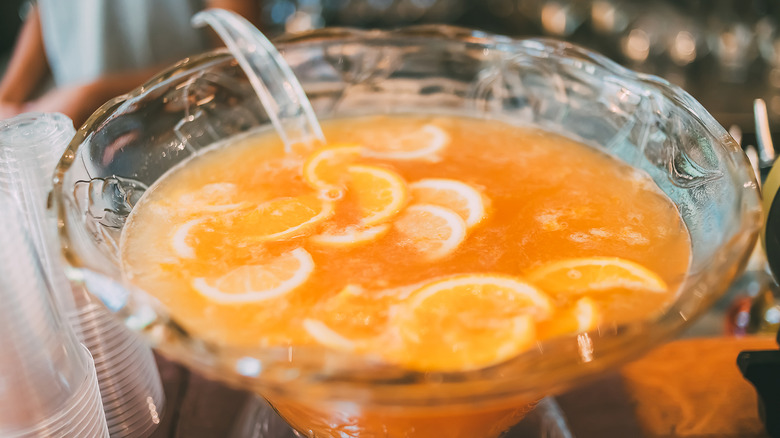 Cocktail in a punch bowl