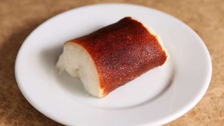 Turkish burnt pudding Kazandibi on plate